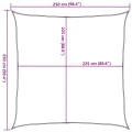Voile d'ombrage 160 g/m² carré gris clair 2,5x2,5 m PEHD