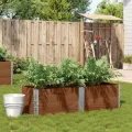 Jardinière marron 150x50 cm bois massif de pin