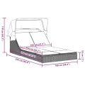 Chaise longue double avec auvent et coussins gris clair rotin