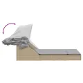 Chaise longue double avec auvent et coussins beige poly rotin