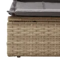 Chaise longue double avec auvent et coussins beige poly rotin