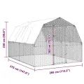 Cage à poules avec toit et porte argenté acier galvanisé