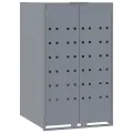 Rangement à roulettes pour poubelles pour bac unique gris acier