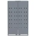 Rangement à roulettes pour poubelles pour bac unique gris acier