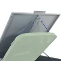 Rangement à roulettes pour poubelles pour bac unique gris acier