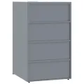 Rangement à roulettes pour poubelles pour 2 bacs gris acier