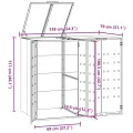 Rangement à roulettes pour poubelles pour 2 bacs gris acier