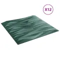Panneaux muraux 12 pcs vert 50x50 cm XPS 3 m² pierre