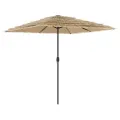 Parasol de jardin avec LED et mât en acier marron 248x248x248cm