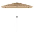 Parasol de jardin avec LED et mât en acier marron 248x248x248cm