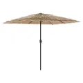 Parasol de jardin avec LED et mât en acier marron 248x248x248cm