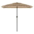 Parasol de jardin avec LED et mât en acier marron 248x248x248cm