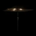 Parasol de jardin avec LED et mât en acier marron 248x248x248cm