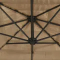 Parasol de jardin avec LED et mât en acier marron 248x248x248cm