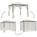 Tonnelle avec parois en filet crème 2,93x2,93 m acier