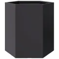 Jardinières 2 pcs noir hexagone 46x40x45 cm acier