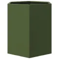 Jardinière vert olive hexagone 46x40x45 cm acier