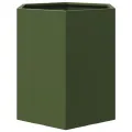 Jardinière vert olive hexagone 46x40x45 cm acier