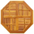 Dessus de table 80x80x2,2 cm octogonal bois massif d'acacia