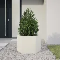 Jardinière blanc hexagone 69x60x45 cm acier