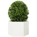 Jardinière blanc hexagone 69x60x45 cm acier