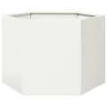 Jardinière blanc hexagone 69x60x45 cm acier