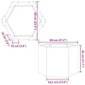 Jardinière blanc hexagone 69x60x45 cm acier