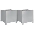 Jardinières 2 pcs 40x40x40 cm acier galvanisé
