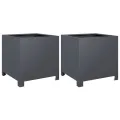 Jardinières 2 pcs anthracite 40x40x40 cm acier