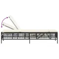 Chaises longues avec coussins lot de 2 noir résine tressée