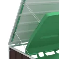 Rangement à roulettes pour poubelles pour trois bacs acier