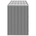 Rangement à roulettes pour poubelles pour trois bacs gris acier