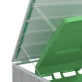 Rangement à roulettes pour poubelles pour trois bacs gris acier