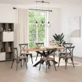 Dessus de table 220x100x4 cm bois de chêne massif ovale