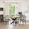 Dessus de table 180x90x4 cm bois de chêne massif ovale