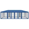 Tente de fête avec 12 parois latérales en maille bleu 8x4m PEHD