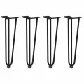 Pieds de table en forme d'épingle à cheveux 4 pcs noir 42 cm