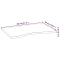 Dessus de bureau marron foncé bois chêne massif rectangulaire