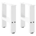 Pieds de table basse blanc 2 pcs 30x(30-31) cm acier