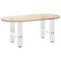 Pieds de table basse blanc 2 pcs 30x(30-31) cm acier