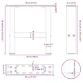 Pieds de table basse blanc 2 pcs 30x(30-31) cm acier
