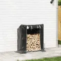 Portant de bois de chauffage et housse de pluie acier galvanisé