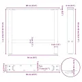 Pieds de table basse blanc 2 pcs 60x(42-43) cm acier