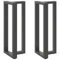 Pieds de table de bar forme de T 2 pcs anthracite acier