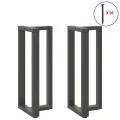 Pieds de table de bar forme de T 2 pcs anthracite acier