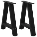 Pieds de table basse forme de A 2 pcs noir 38x(42-43) cm acier