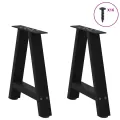 Pieds de table basse forme de A 2 pcs noir 38x(42-43) cm acier