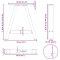 Pieds de table basse forme de A 2 pcs noir 38x(42-43) cm acier
