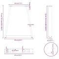 Pieds de table basse forme de V 2 pcs noir 60x(72-73) cm acier