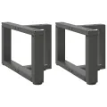 Pieds de table basse forme de T 2pcs anthracite 50x25x(30-31)cm